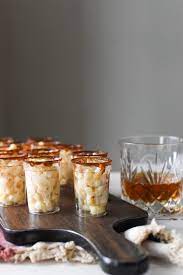 Shot glass hors devours ideas : Three Cheese Macaroni Shooters My Modern Cookery