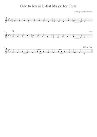 First of all, notice there is one left hand note is measure 12 which is the first g below middle c. Ode To Joy In E Flat Major For Flute Sheet Music For Flute Solo Musescore Com