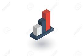 Growth Graph Chart Market Success Stock Bar Up Isometric Flat