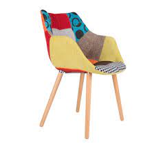 Beschreibung zu stuhl bunt gemustert. Zuiver Stuhl Twelve Patchwork Stoff Bunt