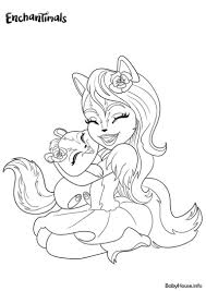 Felicity Fox Hugs Flick Enchantimals Printable Picture Fox Coloring Page Cartoon Coloring Pages Poppy Coloring Page