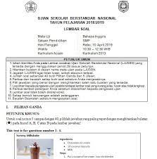 Maybe you would like to learn more about one of these? Soal Dan Kunci Jawaban Usbn Bahasa Inggris Smp Kurikulum 2013 Tahun Pelajaran 2018 2019 Didno76 Com