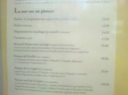 La Carte Des Fruits De Mer Picture Of La Cigale Nantes Tripadvisor