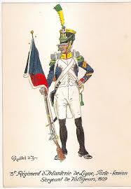 3e Regiment D Infanterie De Ligne Sergeant De Voltigeurs Porte Fanion 1809 Militar Soldados Soldadito De Plomo