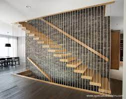 Cantilevered White Oak Specialized Stair Rail Floating Stairs Staircase Design Stairs Design