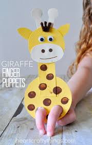 Adorable Finger Puppet Giraffe Craft Giraffe Crafts Preschool Crafts Puppet Crafts
