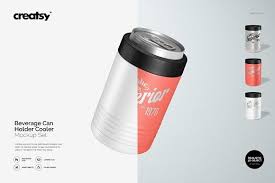 Beverage Can Holder Cooler Mockup Can Holders Mockup Beverage Can