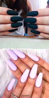 20 Simple Black Nail Art Design Ideas Nails Blacknails Black Blacknails Design Ideas Coffin Nails Long Matte Nails Design Purple Acrylic Nails