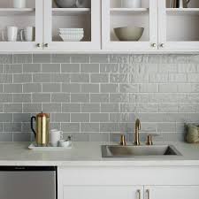 Subway tile can give a kitchen a classic vibe in a snap. American Olean 3 In X 6 In Handcrafted Gray Glass Wall Subway Tile Lowe S Canada