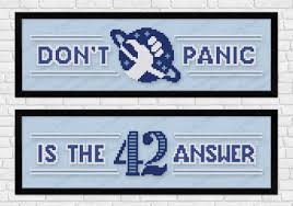 Not really marvin the manically depressed robot talks about world domination. The Hitchhiker S Guide To The Galaxy Don T Panic 42 Is The Answer Digital Cross Stitch Pattern