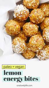 No Bake Lemon Energy Bites Paleo Vegan Recipe In 2021 Healthy Snacks Recipes Energy Bites Food Processor Recipes