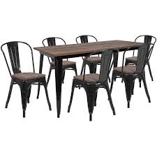 Flash Furniture Black Dining Set With Table Lowes Com In 2020 Metal Table Metal Dining Table Black Dining Set