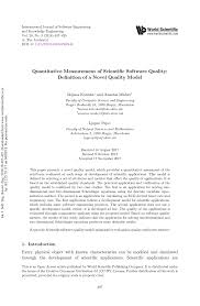 Check spelling or type a new query. Pdf Quantitative Measurement Of Scientific Software Quality Definition Of A Novel Quality Model