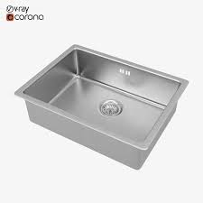 3d ikea bredskar single bowl inset sink