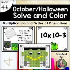 October Halloween Solve And Color Multiplication And Order
