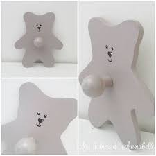 Porte Manteau Patere Ours Couleur Taupe Etsy Small Hangers Baby Boy Shower Kids Room