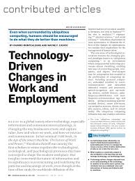 Please feel free to share any changes that have amazed you, in. Pdf Technology Driven Changes In Work And Employment