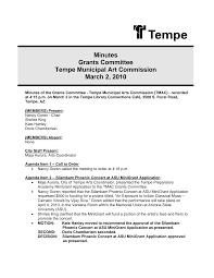 Minutes Grants Committee Tempe Municipal Art Commission March 2, 2010
