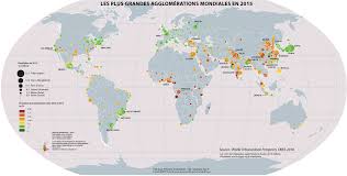 Fond de carte et planisphère libre de droit. Les Plus Grandes Agglomerations Mondiales Cartolycee