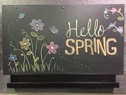 Chalkboard art, chalkboard diy art, diy chalkboard art, chalk, chalk board, chalkboard ideas, chalkboard design, chalkboard drawings, peeps, easter chalkboard art, spring chalkboard art. Hello Spring Chalkboard Art 2016 Spring Chalkboard Art Chalkboard Art Classroom Spring Chalkboard
