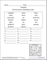This page contains worksheets and activities for teaching students how to place words in alphabetical order. Volleyball Terminology Abc Order I Abcteach Com Abcteach