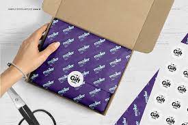 Download Mailing Wrapping Tissue Paper Mockup Paper Mockup Tissue Paper Mailer Box Packaging