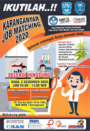 Adapun dibawah ini adalah posisi jabatan yang saat ini tersedia bagi anda para pencari kerja yang tertarik untuk mengembangkan karir anda bersama pt. Smk N 1 Karanganyar Ikutilah Dalam Rangka Mengurangi Jumlah Pengangguran Lulusan Smk Smk Negeri 1 Karanganyar Atas Bantuan Direktorat Smk Kemendikbud Akan Menyelenggarakan Karanganyar Job Matching Tahun 2020 Ratusan Lowongan
