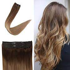 Amazon Com Full Shine Halo Extensions Remy Extensions 14 Inch Invisible Wire Real Hair Ombre Color Invisible Hair Extensions Crown Hairstyles Hair Extensions