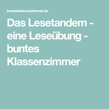 Das Lesetandem Eine Leseubung Lesen Tandem