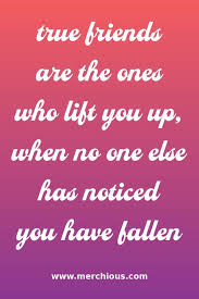 True Friends Are The Ones Who Lift You Up When No One Else Has Noticed You Have Fallen Spruche