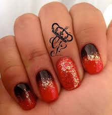 Black And Gold Ombre Nails Red Black And Gold Ombre Nail Art By G S Nails N Creations Gsnailsncreations Nail Art Ombre Red And Gold Nails Black Gold Nails