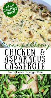Creamy Chicken And Asparagus Bake Low Carb Keto Recipe In 2020 Asparagus Recipes Baked Asparagus Casserole Asparagus Casserole Recipes