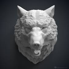 Wolf Head 3d Model For 3d Printing Or Cnc Carving Wolf Sculpture Wolf Head Sculpture