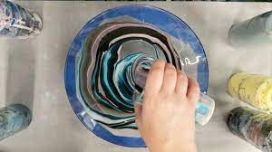 Acrylic Pour On A Glass Plate Acrylic Pouring Art Acrylic Painting Diy Acrylic Pouring