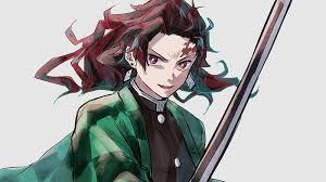 The perfect tanjiro wallpaper demon animated gif for your conversation. Demon Slayer Tanjiro Kamado Wearing Black And Green Checked Dress With Sword With Background Of Gray Anime Hd Wallpaper Peakpx
