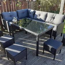 We have 3 showrooms in dublin, bray and carlow, covering over 30,000 sq ft space where our products can be seen and tried. Black Orlando Outdoor Corner Sofa Dining Set 5 Piece Outdoor Garden George At Asda
