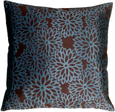 How many accent pillows do i need? Floral Bloom In Teal Blue And Espresso Brown Throw Pillow From Pillow Decor