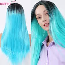 Capelli castani e rosa baby. Parrucca Per Capelli Sintetica Dmflower Women Capelli Lisci Lunghi Oro Rosa Viola Naturale Resistente Al Calore Cosplay Party Lolita Capelli Sintetici