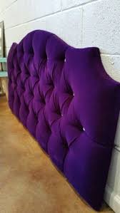 Queen Tufted Upholstered Headboard Purple Velvet Crystal Buttons Custom Wall Mounted Diy Headboard Upholstered Diy Tufted Headboard Bedroom Headboard