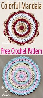 Colorful Mandala Free Crochet Pattern Crochet Mandala Pattern Crochet Tutorial Crochet Designs