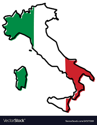 France, austria, switzerland, slovenia, vatican city and san marino. Italy Map Outline