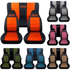 Jeep Wrangler Yj Tj Jk Jl 1987 2020 2 Tone Seat Covers Your Name Front Rear Set Jeep Wrangler Yj Jeep Wrangler Accessories Jeep Wrangler Unlimited Accessories