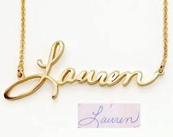 Handwriting Necklace 14k Gold Name Necklace Custom Cursive Name Necklace Solid Rose Gold Name Necklace Personalized Handwriting Jewelry Handwriting Jewelry Handwriting Necklace Necklace