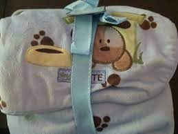 Just One Year Carters Baby Blanket Blue Dog Gone Cute Brown Sherpa Paws Puppy For Sale Online Ebay
