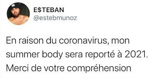 Il a besoin d'une consultation urgente ? Confinement Total Covid19 Coronavirus Restez Chez Vous Confines Summer Body Reporte A 2021 Bikini Body Quarantaine Esteban Munoz Image Animated Gif