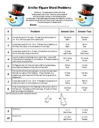 Christmas Holiday Similar Figures Word Problems Coloring Activity Word Problems Color Activities Middle School Math