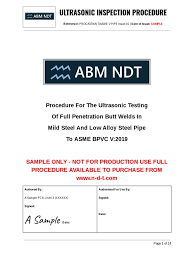 Check spelling or type a new query. Proc Gen Ut Asmev Pipe Welds 01 Sample Nondestructive Testing Verification And Validation