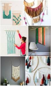 32 Beautiful Homemade Wall Decoration Ideas For Bedroom 63 Diy Projects For Bedroom Yarn Wall Art Diy Home Decor Projects