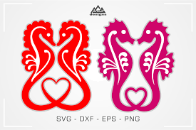 Sea Horse Love Heart Svg Design By Agsdesign Thehungryjpeg Com