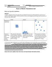 Phet lab answer key this tech lab and corresponding key. Phet States Of Matter Simulation Pdf Name Class Date States Of Matter Simulation Lab States Of Matter Simulation Lab Before You Open The Simulation Course Hero